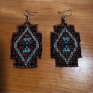 Vintage Native American Style Beaded Earrings